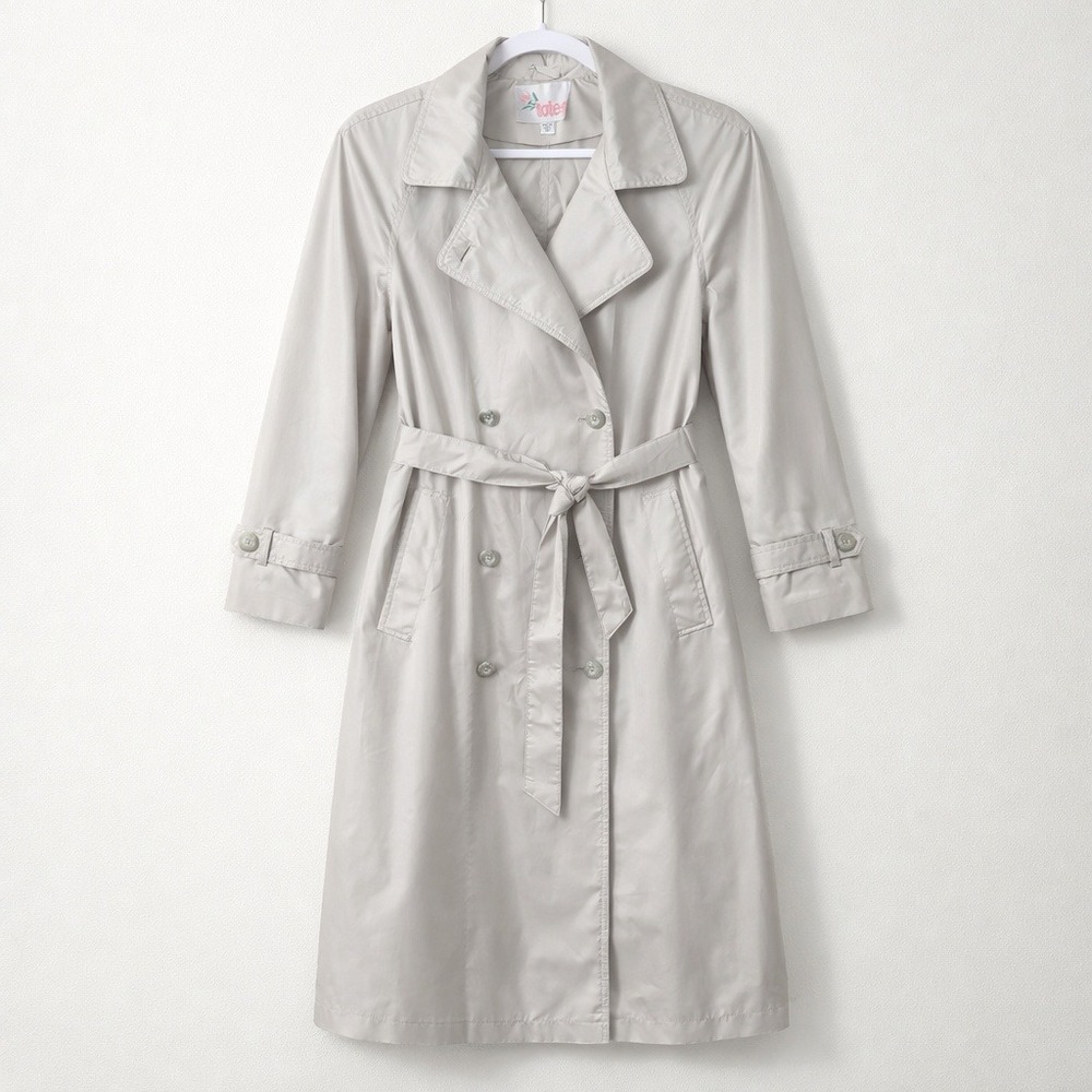 Totes Classic‎ Beige Trench Coat Lightweight Raincoat 12P Double Breasted